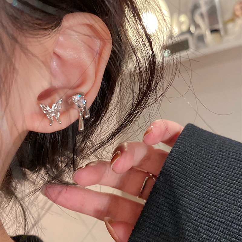 Set 6 Hoa Tai Hình Bướm Đính Đá Lấp Lánh Cho Nữ