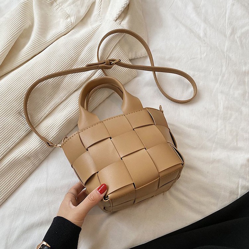 Túi Đeo Vai Dây Rút Bằng Vải Dệt Màu Trơn Dễ Phối Đồ Thời Trang Cho Nữ