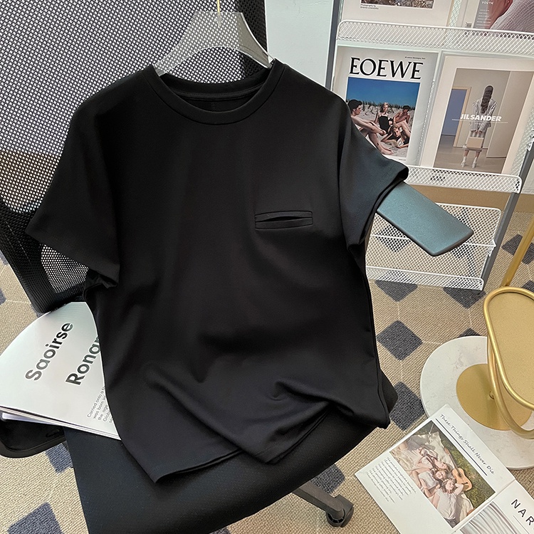 SUXI Áo Thun Tay Ngắn Cổ Tròn Màu Trơn Đơn Giản Thời Trang Mùa Hè Cho Nữ