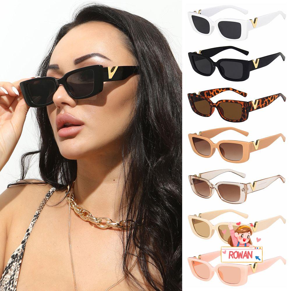 Kính Mát Gọng Kim Loại Chữ V Chống Tia UV400 Thời Trang 2022 Cho Nữ
