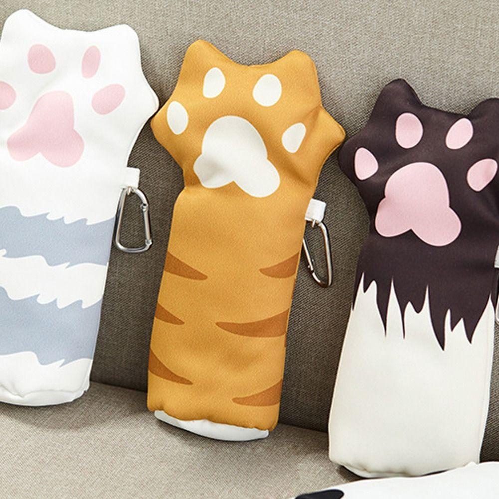 ORIENTLII Túi Đựng Bút Hình Chân Mèo Hoạt Hình Sáng Tạo