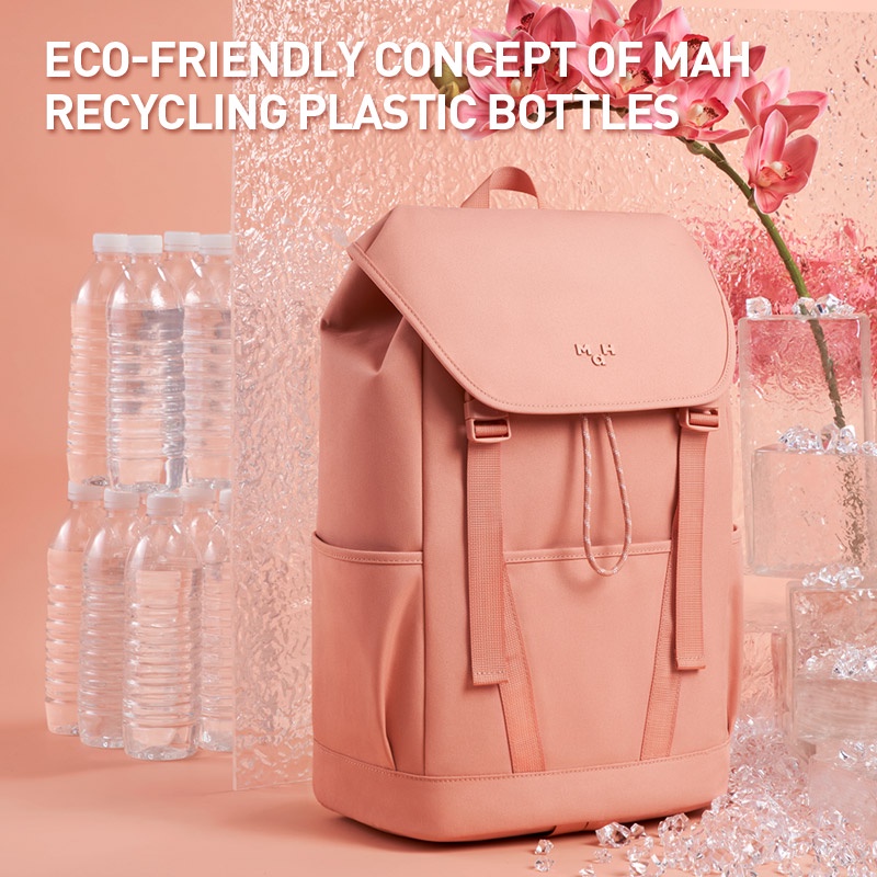 Ba lô MAH đựng máy tính xách tay màu hồng chống thấm nước thiết kế xinh xắn