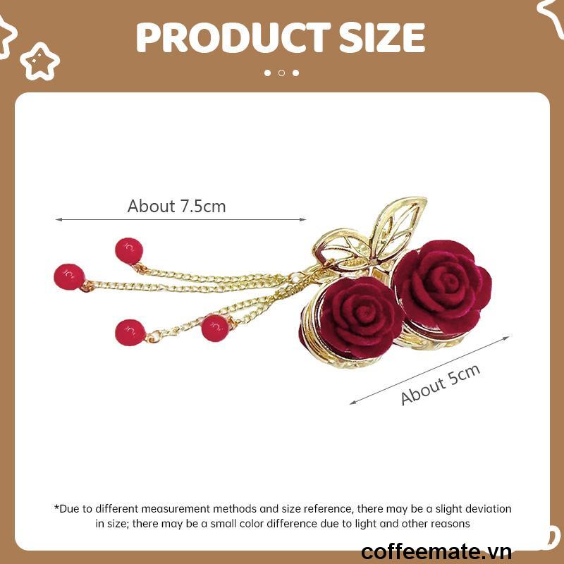 【coffeemate】⚡Kẹp Tóc Hình Hoa Hồng / Bướm Đính Đá / Ngọc Trai Bằng Hợp Kim Thời Trang Cho Nữ