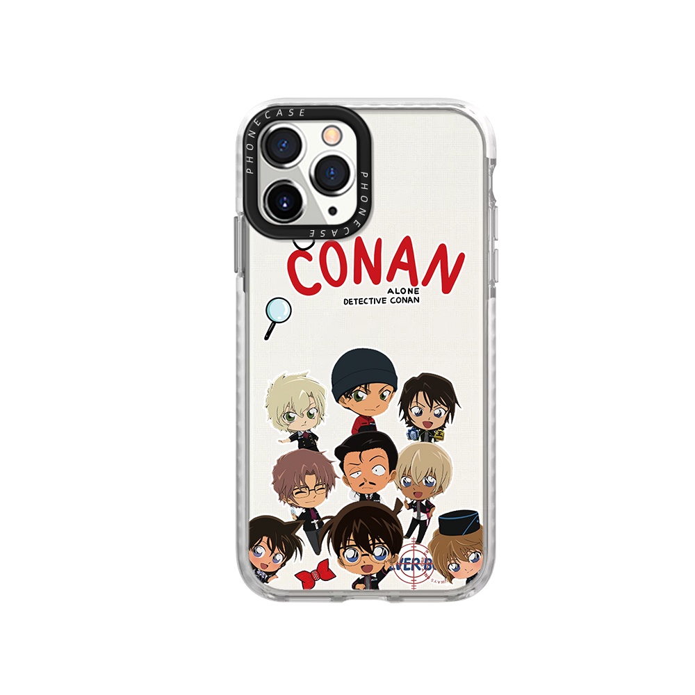 Cartoon Detective Conan Design Phone Case Compatible For iPhone 14 Pro Max 13 12 Mini 11 XR X XS 7 8 Plus Thicken Shockproof Frame Soft Silicone Clear Cover
