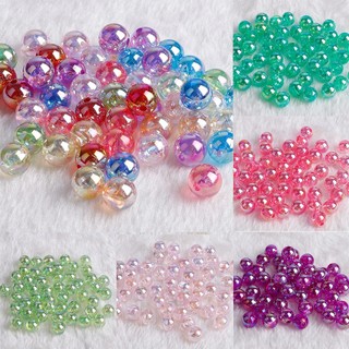 Hạt xâu làm trang sức hình tròn bằng acrylic diy 6mm-10mm