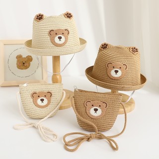 Mũ cói chống nắng mùa hè dễ thương cho bé 2-5 tuổi d017