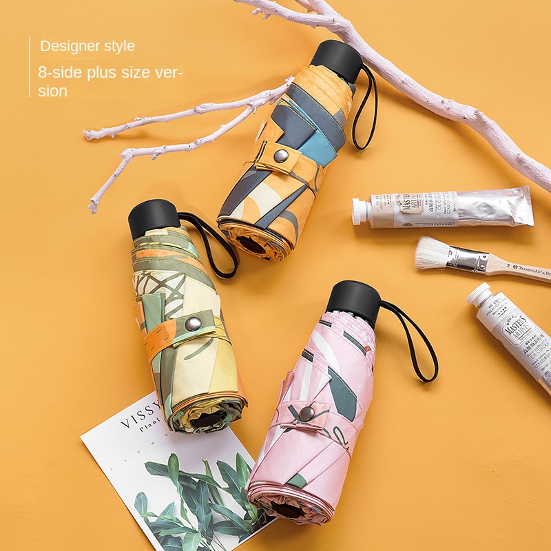 Dù Gấp Siêu Nhẹ Bằng Vinyl Bỏ Túi Tiện Dụng Cho Học Sinh