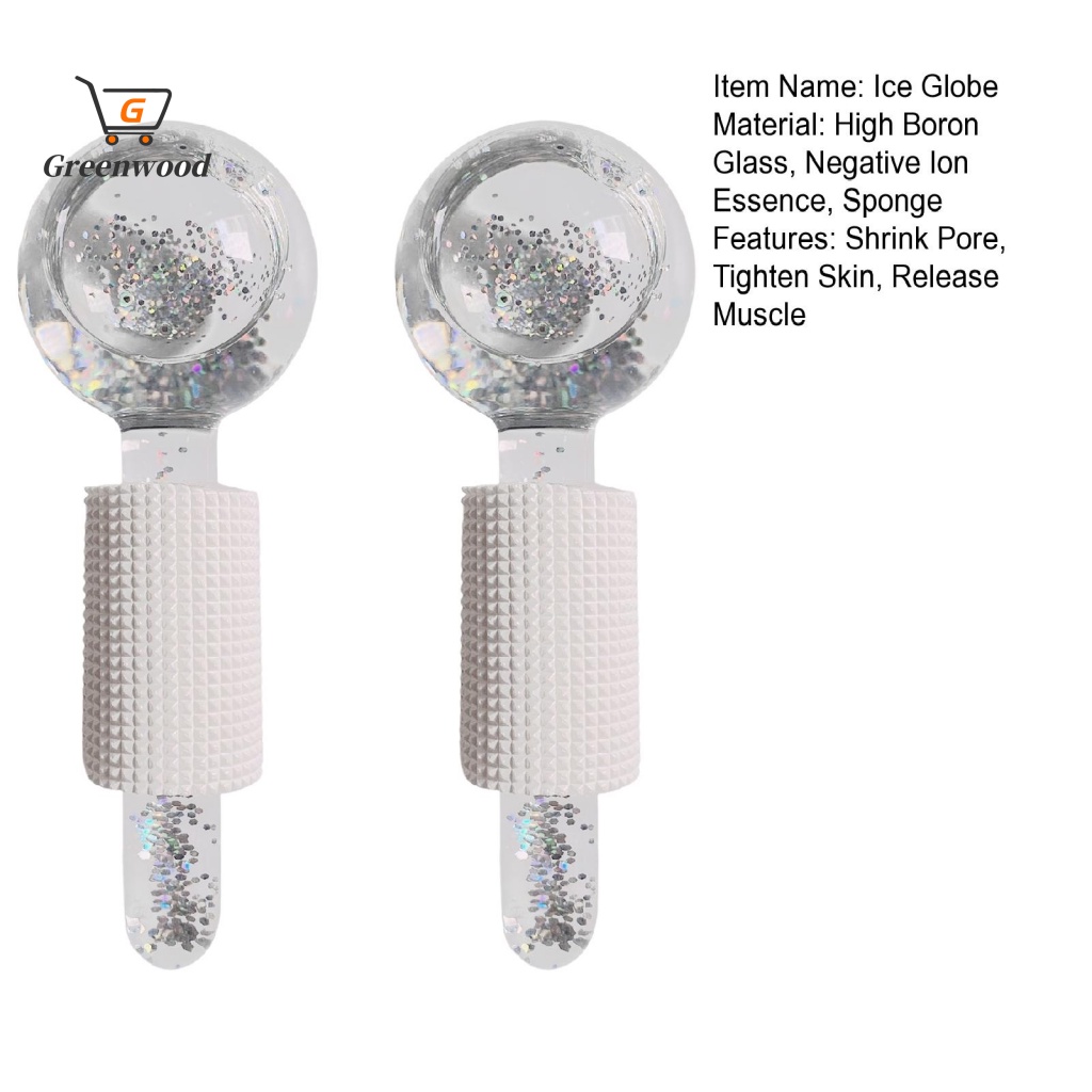 Set 2 Quả Cầu Thủy Tinh Làm Mát Tái Sử Dụng Làm Sáng Tông Màu Da