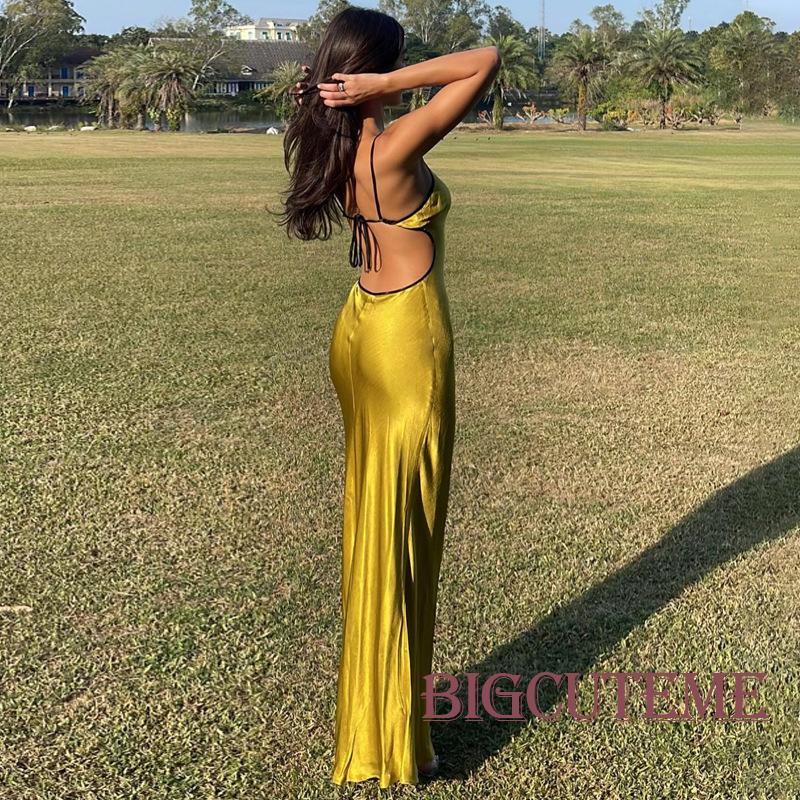 Đầm Dài Không Tay Cổ Chữ V Sâu Màu Sắc Thời Trang Dành Cho Nữ