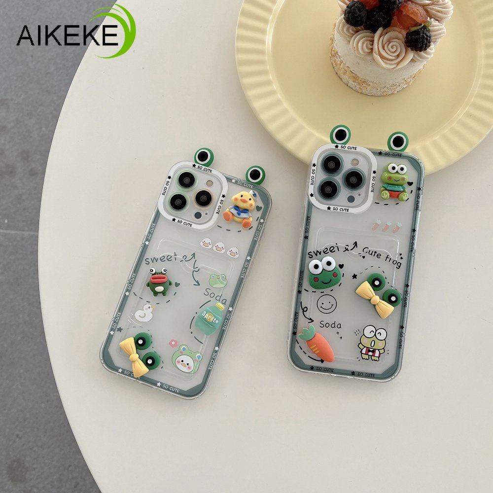 Ốp Điện Thoại TPU Mềm Trong Suốt Có Ngăn Đựng Thẻ Cho IPhone 14 Plus 13 12 11 Pro Max X Xs XR 8 7 Plus SE 2020 2022