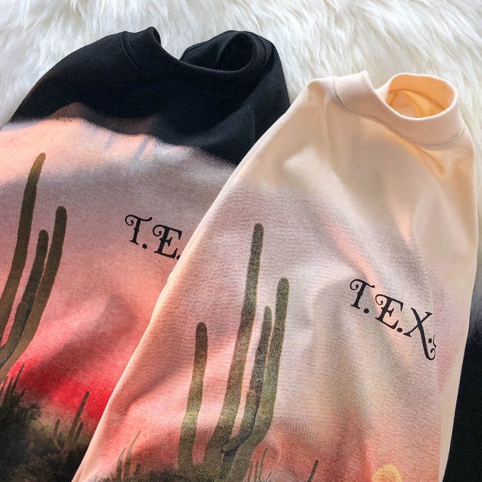 Áo Thun Tay Ngắn Dáng Rộng Chất Liệu 100% Cotton Phong Cách Retro Cho Cặp Đôi