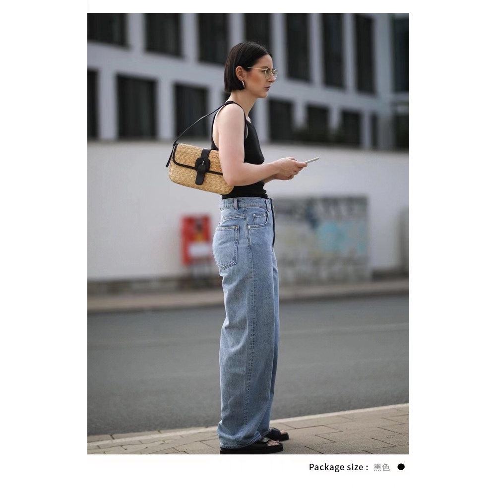 Túi Cói Đeo Vai Thiết Kế Mới 2023 Phong Cách Hàn Quốc Cho Nữ