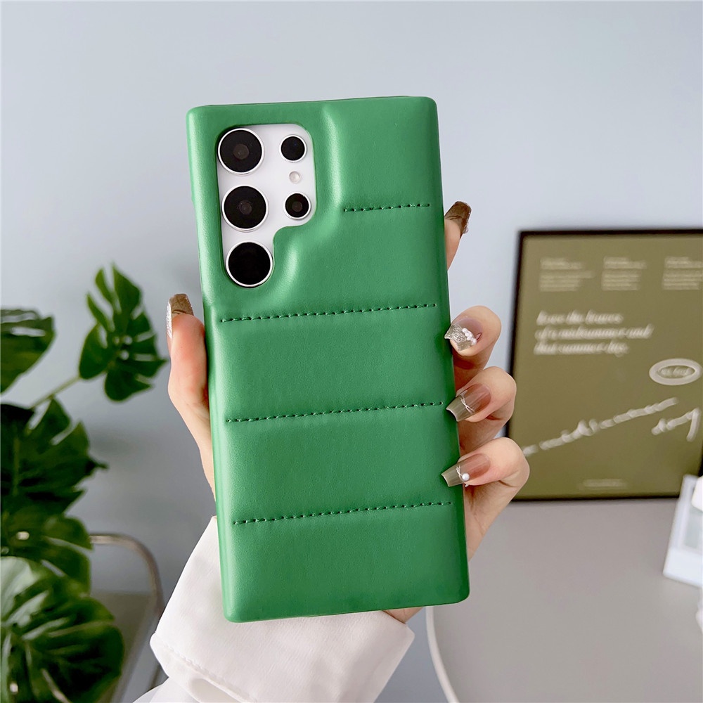 Ốp Điện Thoại Da + Cotton Màu Trơn Chống Sốc Cho Samsung Galaxy S23 Ultra 5D / S23 + S22 Ultra Plus S22 5G