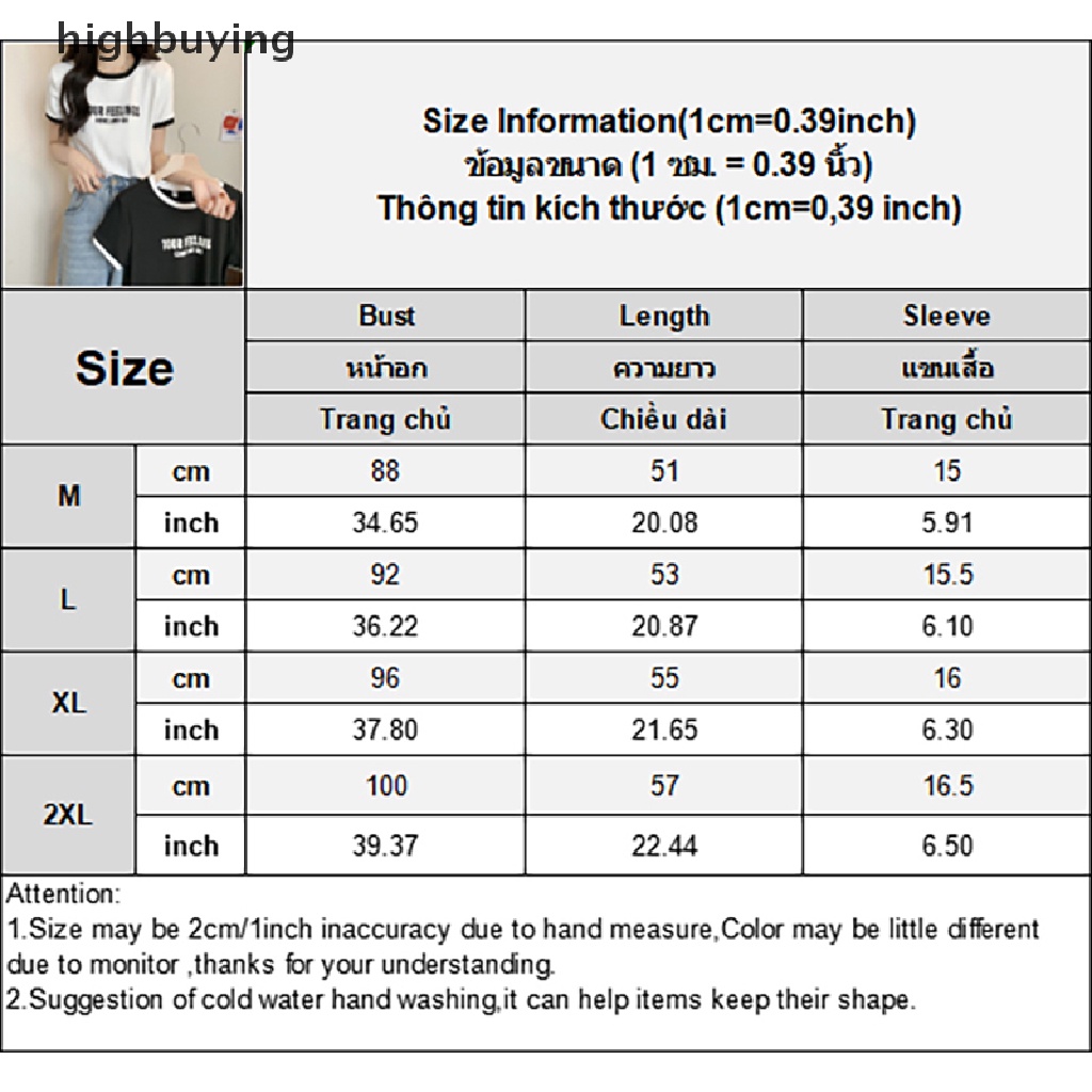 Áo Thun Tay Ngắn Cổ Tròn In Chữ Màu Sắc Tương Phản Thời Trang Mùa Hè Cho Nữ