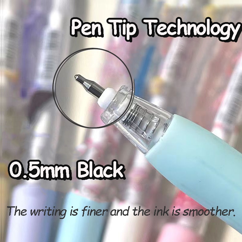 Bút Bi Trong Suốt Dạng Nhấn Họa Tiết Hoạt Hình Dễ Thương Cho Học Sinh