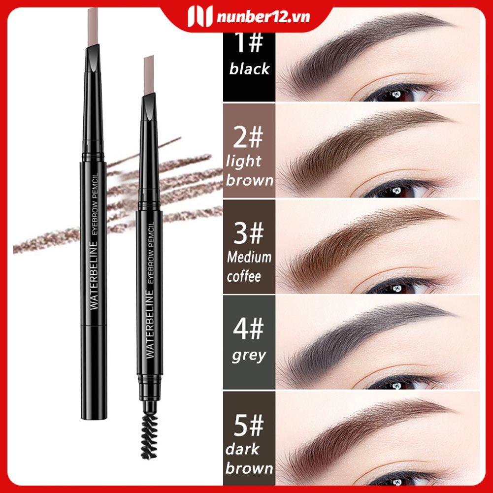 Bút Chì Kẻ Lông Mày 2 Đầu 3D Tự Nhiên Kháng Nước Và Mồ Hôi Không Dễ Lem Nhòe Cho Người Mới Bắt Đầu