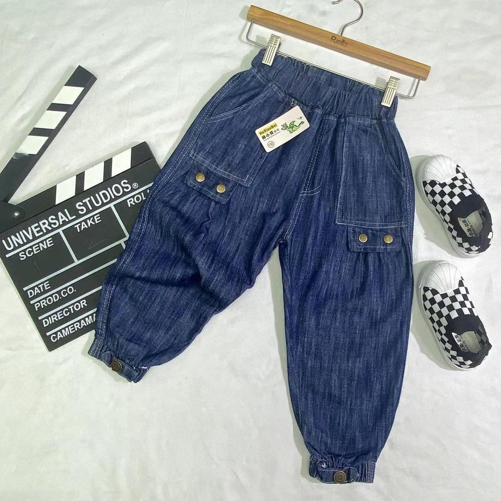 Quần Jean Dài Dáng Rộng Thời Trang Mùa Xuân 2023 Cho Bé Trai