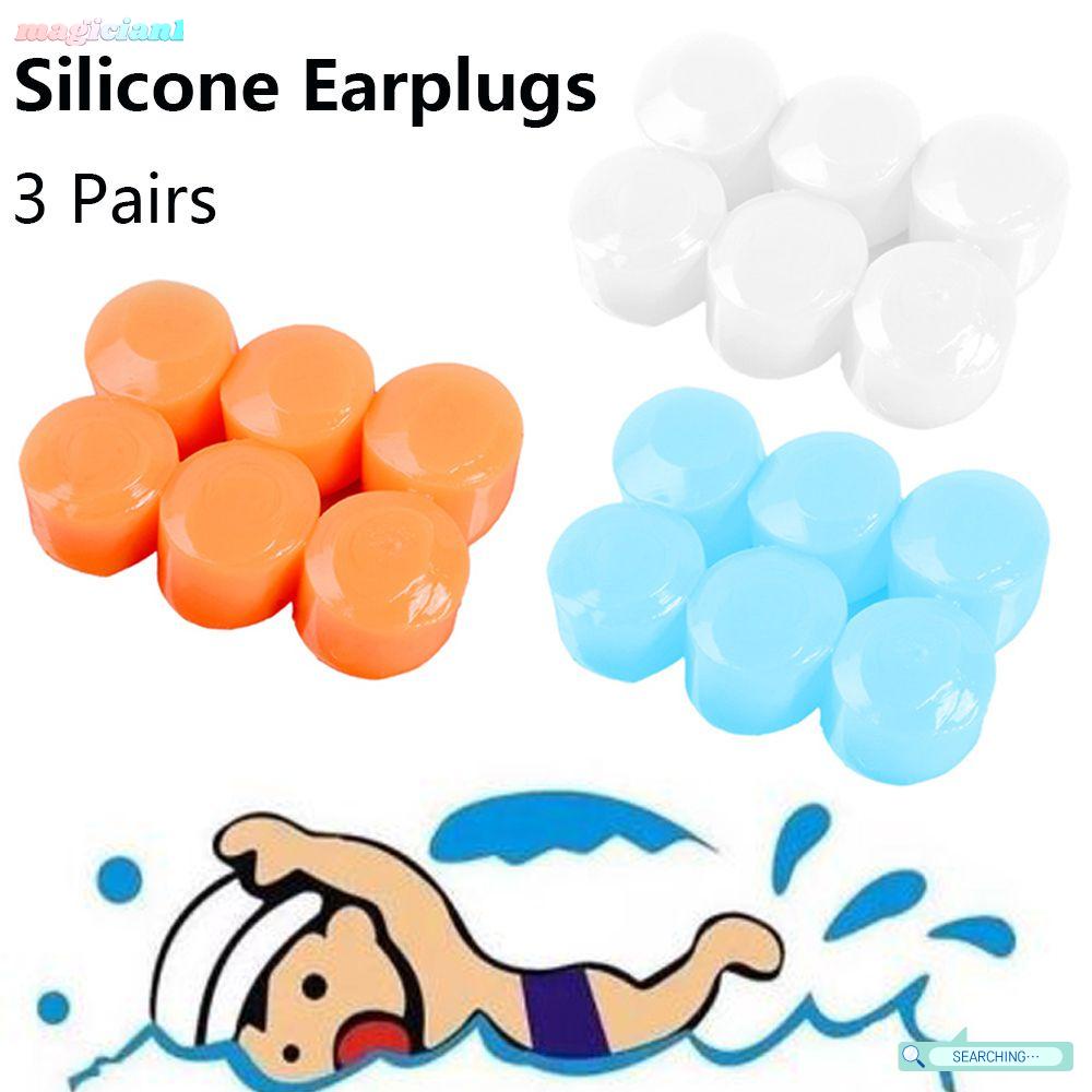 Bộ 3 cặp nút bịt tai chống ồn khi đi bơi chất liệu silicon mềm thân thiện với môi trường
