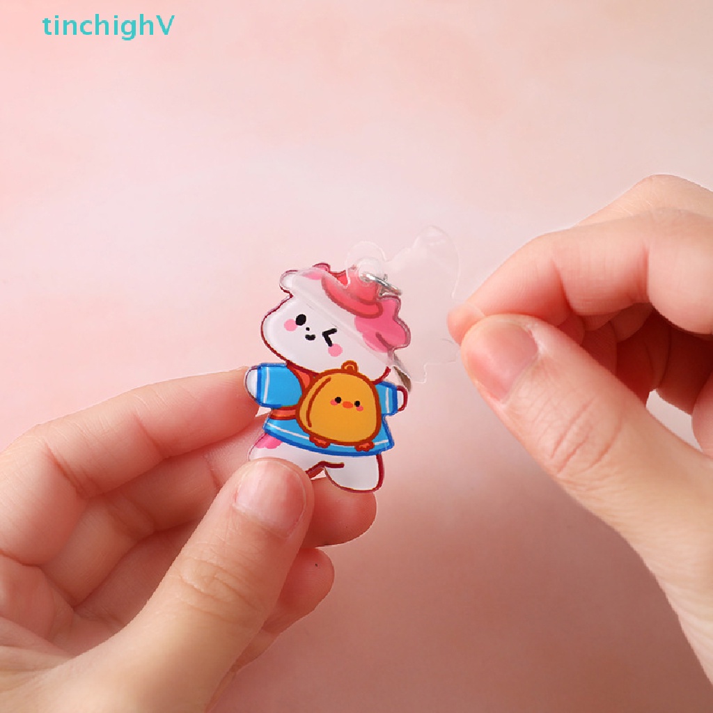 Móc Khóa Acrylic Hình Hoạt Hình Dễ Thương Trang Trí Balo Đi Học Cho Cặp Đôi [Mới]