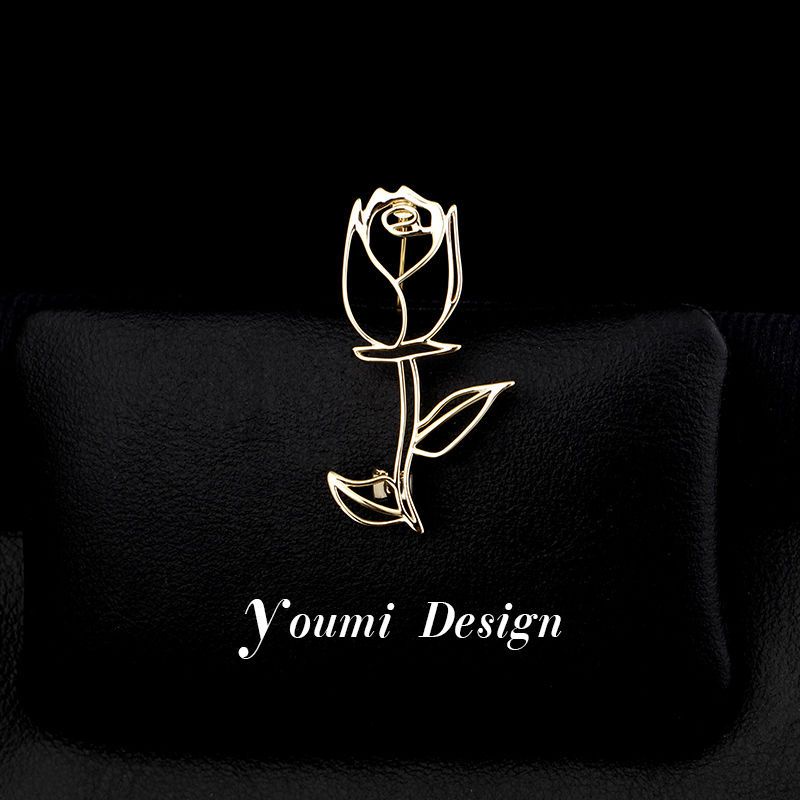 Trâm Cài Áo Hình Hoa Hồng Thời Trang Cao Cấp Dễ Phối Đồ Dành Cho Nữ