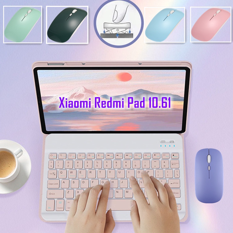 Bao Da Máy Tính Bảng Kèm Bàn Phím Bluetooth Không Dây Và Chuột Có Thể Tháo Rời Cho Xiaomi Redmi Pad 10.61 inch