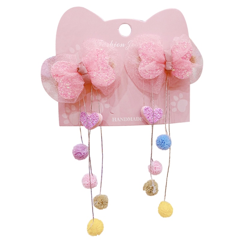 Bộ 2 Kẹp Tóc Đuôi Ngựa Chống Trượt Hình Nơ Xinh Xắn