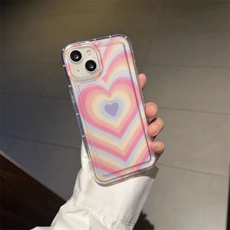 Ốp Điện Thoại Silicon TPU Mềm Trong Suốt Họa Tiết Trái Tim Cho IPhone 14 13 11 12 Pro XS Max X XR 7 + 8 Plus