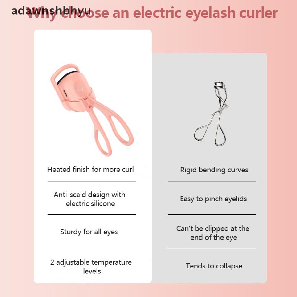 Dụng Cụ Uốn Cong Lông Mi Bằng Nhiệt Sạc USB Tiện Lợi