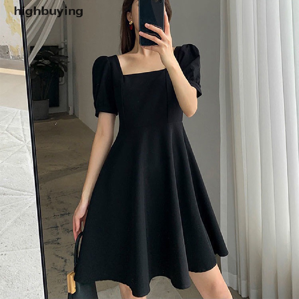 Đầm Dài Tay Cổ Vuông Thiết Kế Mỏng Xinh Xắn Thời Trang Theo Phong Cách Pháp Cho Nữ