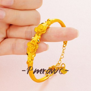 Pmrawc | vòng tay mạ vàng 24k đính hoa hồng fs654