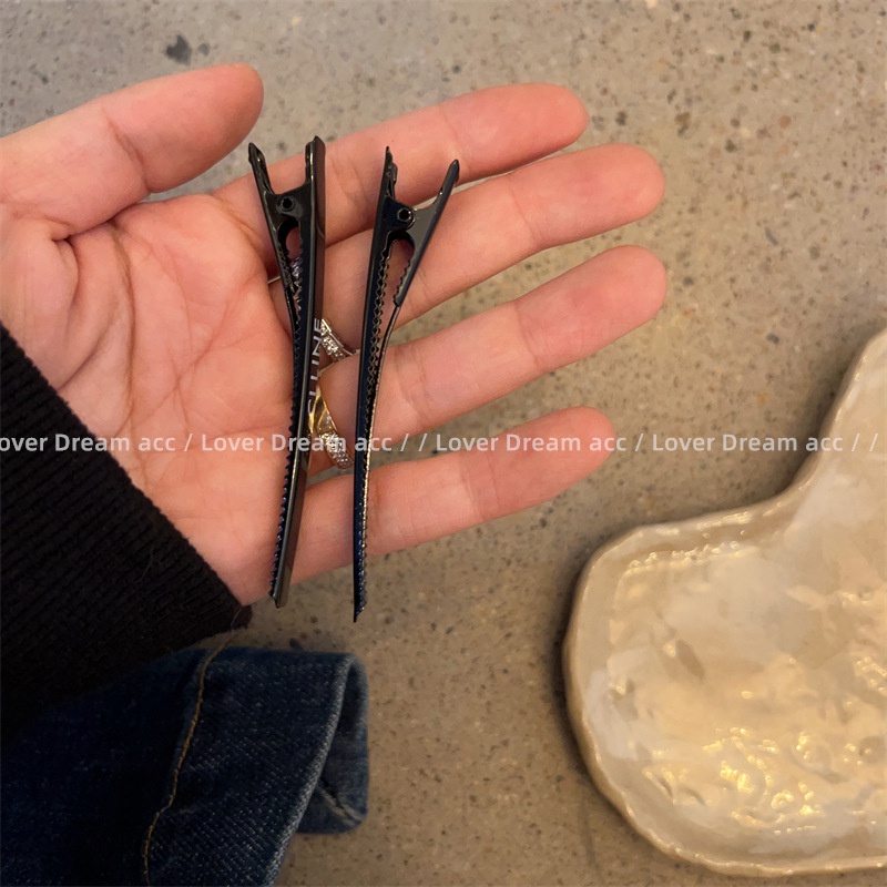 Kẹp Tóc Mỏ Vịt Phẳng Bằng Kim Loại In Chữ Đơn Giản Độc Đáo Thời Trang Âu Mỹ
