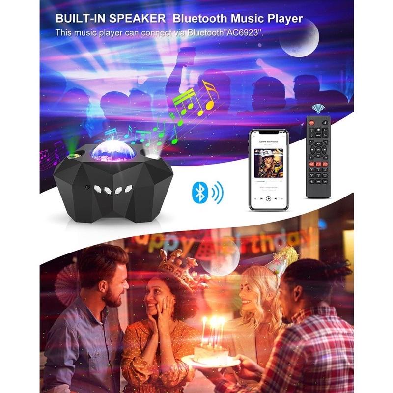 Đèn Thiên Hà V6 Kiêm Loa Bluetooth, Chiếu Bầu Trời Trăng Sao, Đèn Trôi Ngân Hà, Trang Trí Phòng Bay, Phòng Ngủ