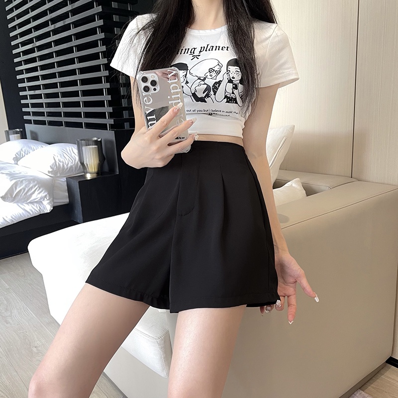 Quần ngắn SUXI ống rộng lưng cao tôn dáng thời trang mùa hè