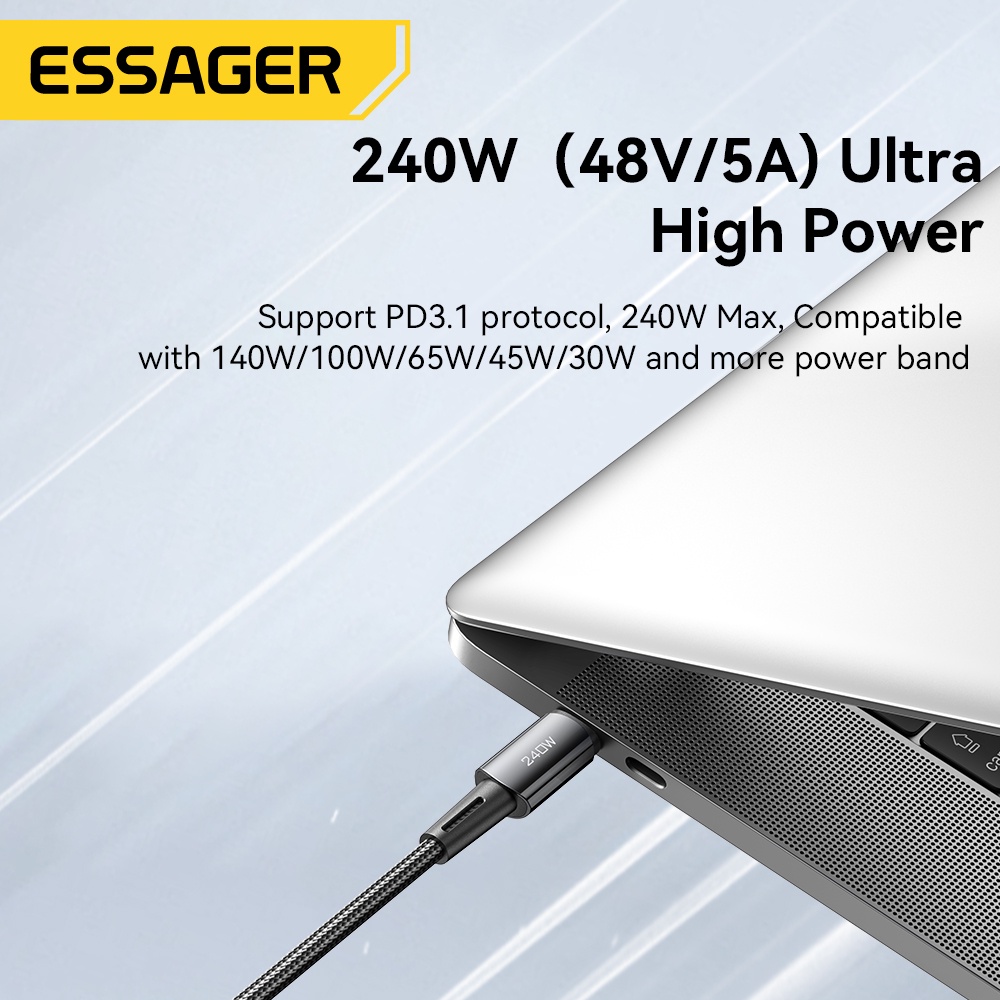 Essager Dây Cáp Sạc Nhanh usb Loại c 240w PD3.1 Cho Điện Thoại Huawei Samsung