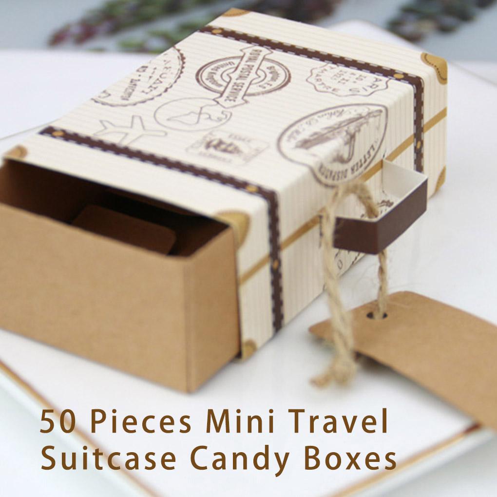 Set 50 Hộp Giấy Đựng Kẹo Hình Va Li Mini Ốp