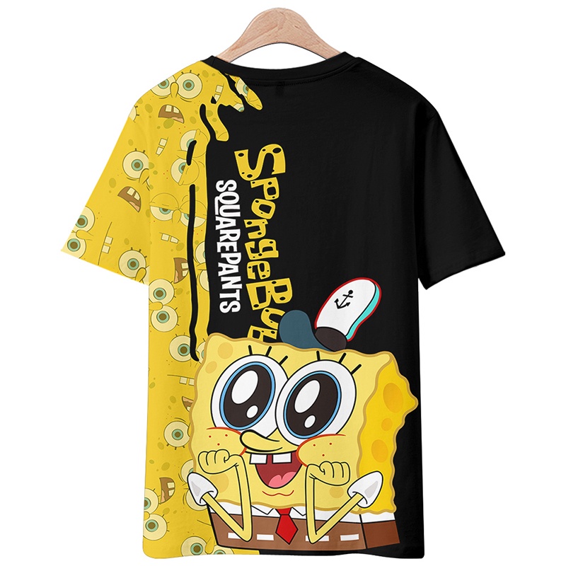 Áo Thun Tay Ngắn In Hình SpongeBob 3D Thời Trang Cho Trẻ Em Và Người Lớn