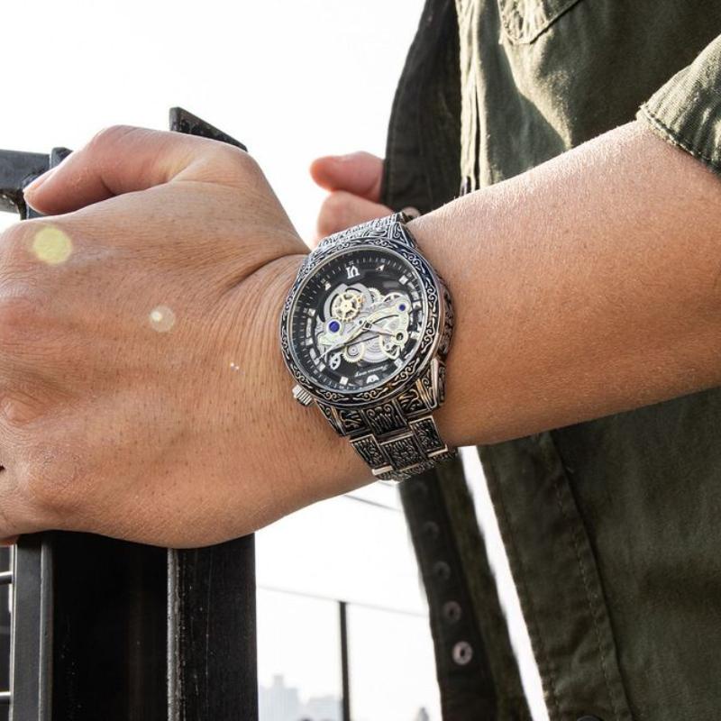 Đồng hồ nam chống nước chính hãng đẹp máy nhật cao cấp dây thép dây kim loại Thời trang Màu vàng đồng hồ đeo tay nam