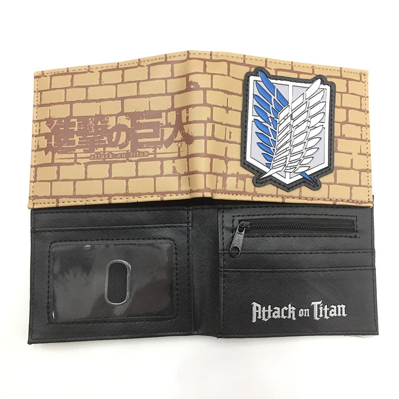 Ví Ngắn Đựng Tiền Xu In Logo Attack on Titan Cho Nam