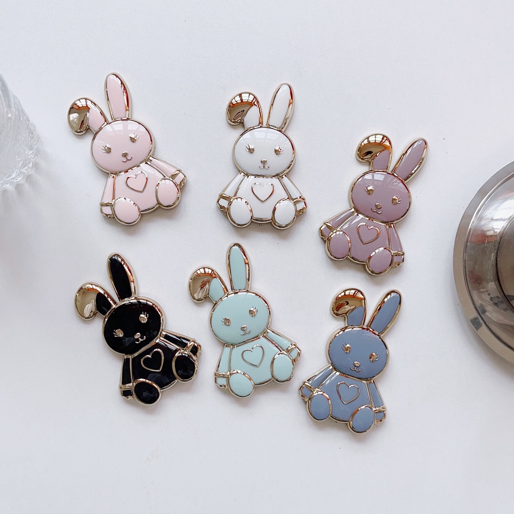 Nhẫn Đỡ Điện Thoại Bằng Kim Loại Mạ Điện Hình Thỏ Hoạt Hình 3D