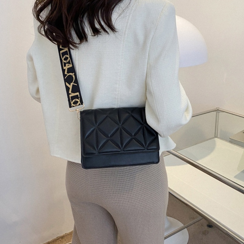 Túi Đeo Chéo Mini Hình Vuông Dập Nổi Họa Tiết Lưới Thời Trang Sang Trọng Cho Nữ