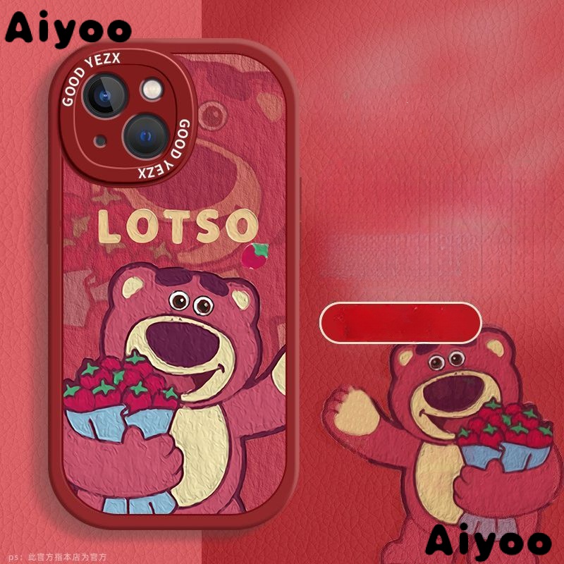 ✅Ốp Điện Thoại Silicon Mềm Hình Gấu Dâu Tây Kiểu Mới Cho iPhone 14 13 12 11 13Pro 7 8 plus