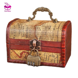 Retro Hộp Bảo Quản Đa Năng Cho Máy Tính Để Bàn Trang Trí Phòng Khách Bằng Gỗ Hộp Đựng Đồ Trang Sức Vintage Bản Lề Hộp Đựng Hộp Đựng