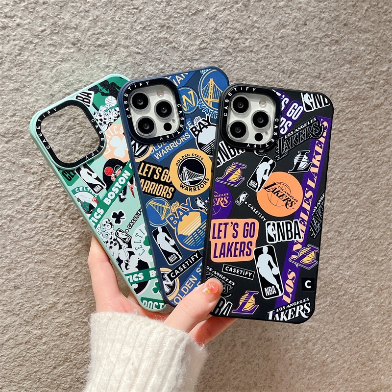 Ốp Điện Thoại Silicon Mềm Viền Đen Hình NBA LAKERS Cho IPhone 14 13 Pro MAX 12 Pro MAX 11 Pro MAX XS MAX XR X 7 8 Plus