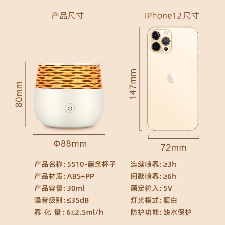 Máy Khuếch Tán Tinh Dầu Mini 30ml Chất Lượng Cao