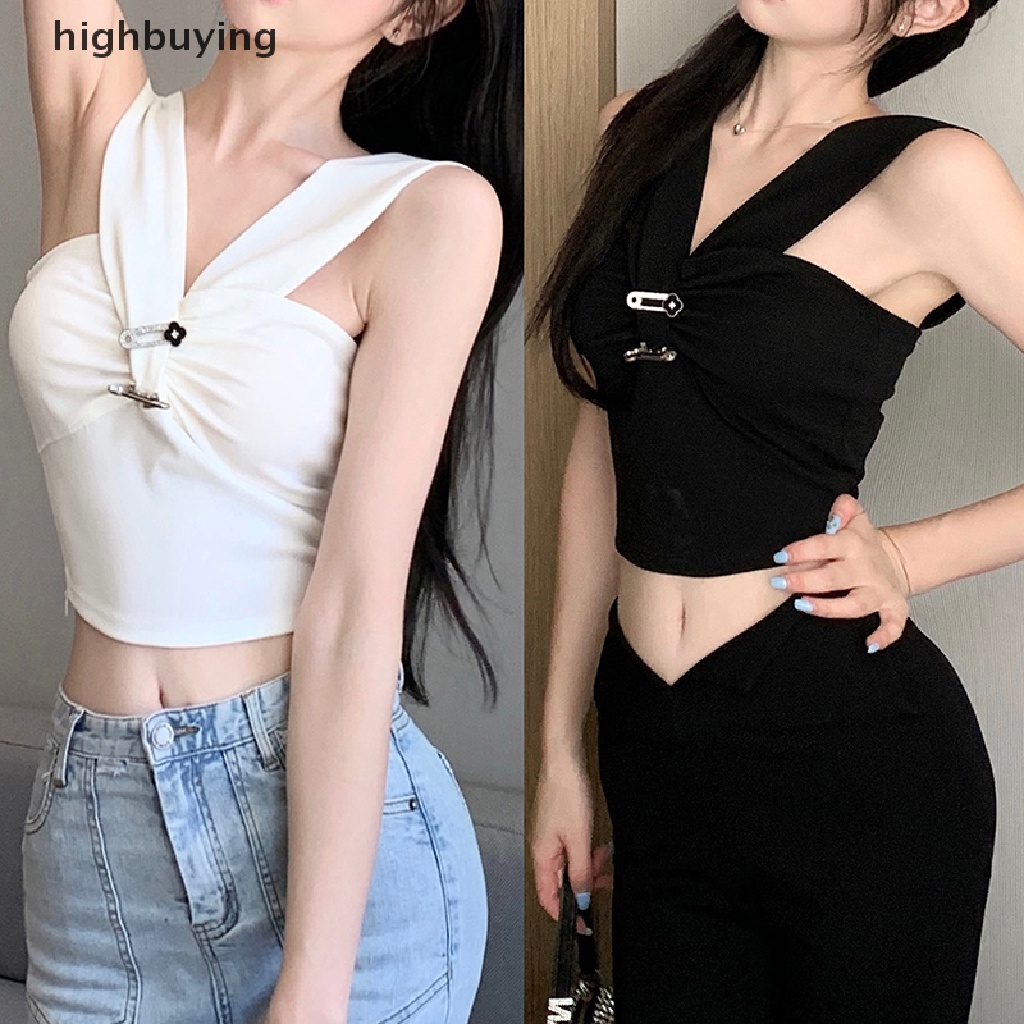 Áo Crop Top Không Tay Cổ Chữ V In Họa Tiết Thời Trang Mùa Hè 2023 Y2k