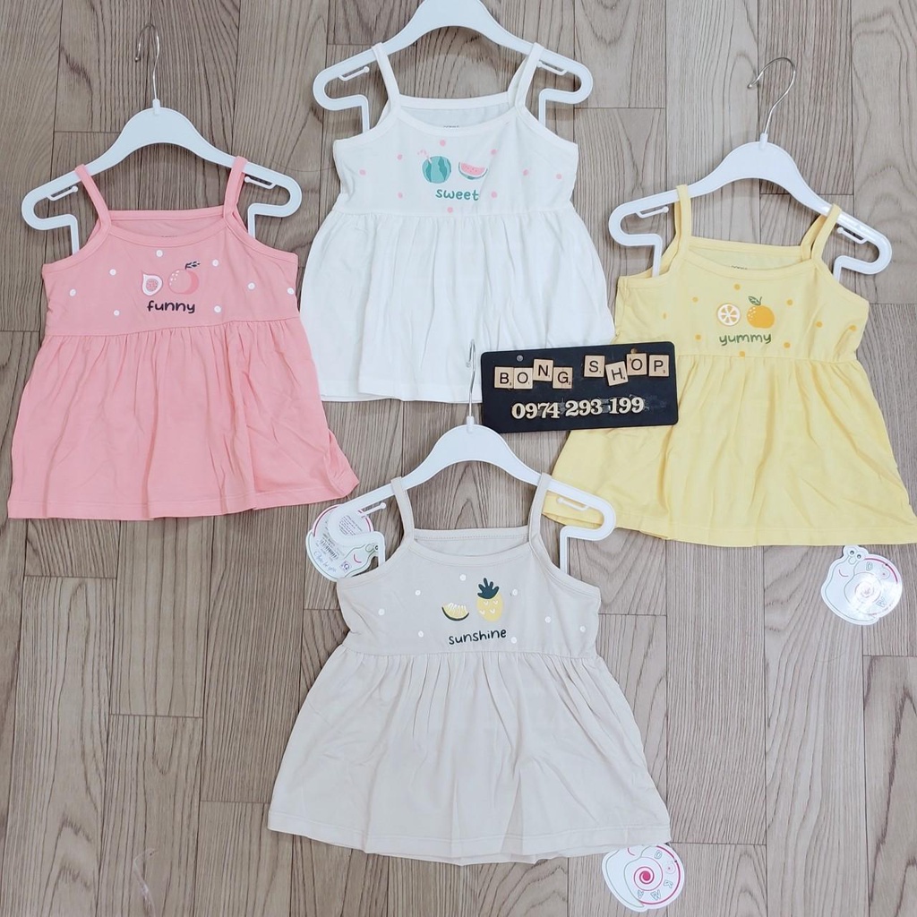 Dokma 2023 Áo hai dây cotton mỏng mềm mịn mát mùa hè cho bé gái (8-15kg)