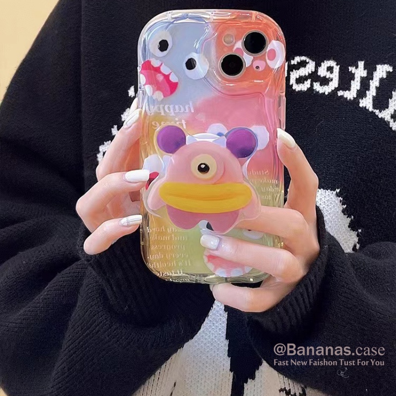 Ốp Điện Thoại Mềm Có Giá Đỡ Hình Quái Vật Cho iPhone 14 Plus 14 13 12 11 Pro Max X Xr Xs Max 7 8 6 6s Plus SE2020