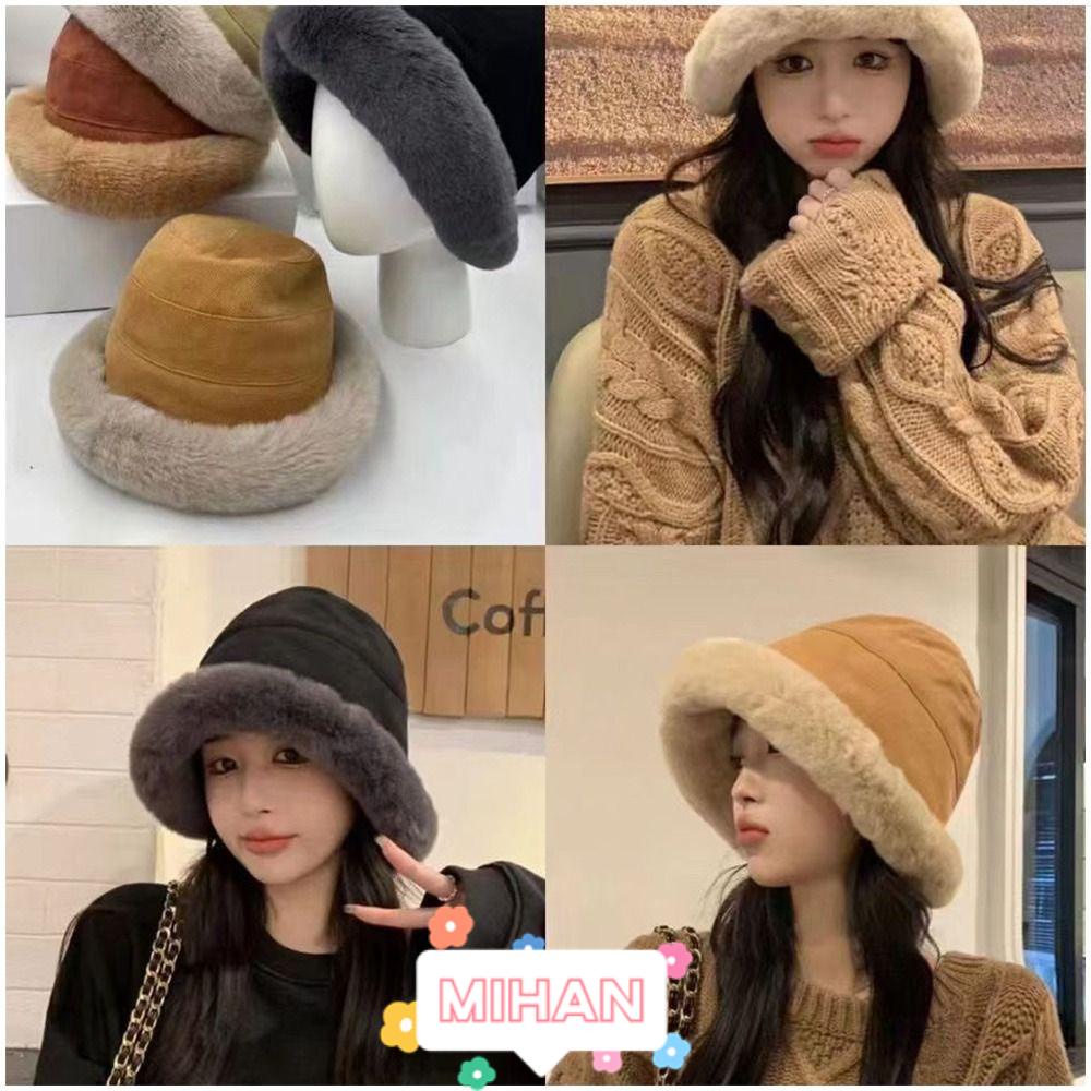 Mũ Bucket Lông Giả Mềm Mại Ấm Áp MIHAN1