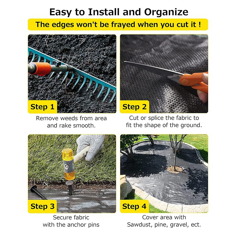 Tấm Thảm Vải Lót Chặn Cỏ Hạng Nặng Cao Cấp Cho Sân Vườn