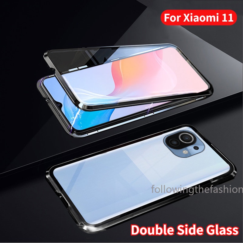 Ốp Điện Thoại Kính Cường Lực Hai Mặt Nắp Lật Xoay 360 Độ Cho Xiaomi 11 Lite 5G NE Mi 11 Pro Ultra 11T Pro 4G° Ốp Điện Thoại Chống Sốc Bảo Vệ Toàn Diện Cho Iphone